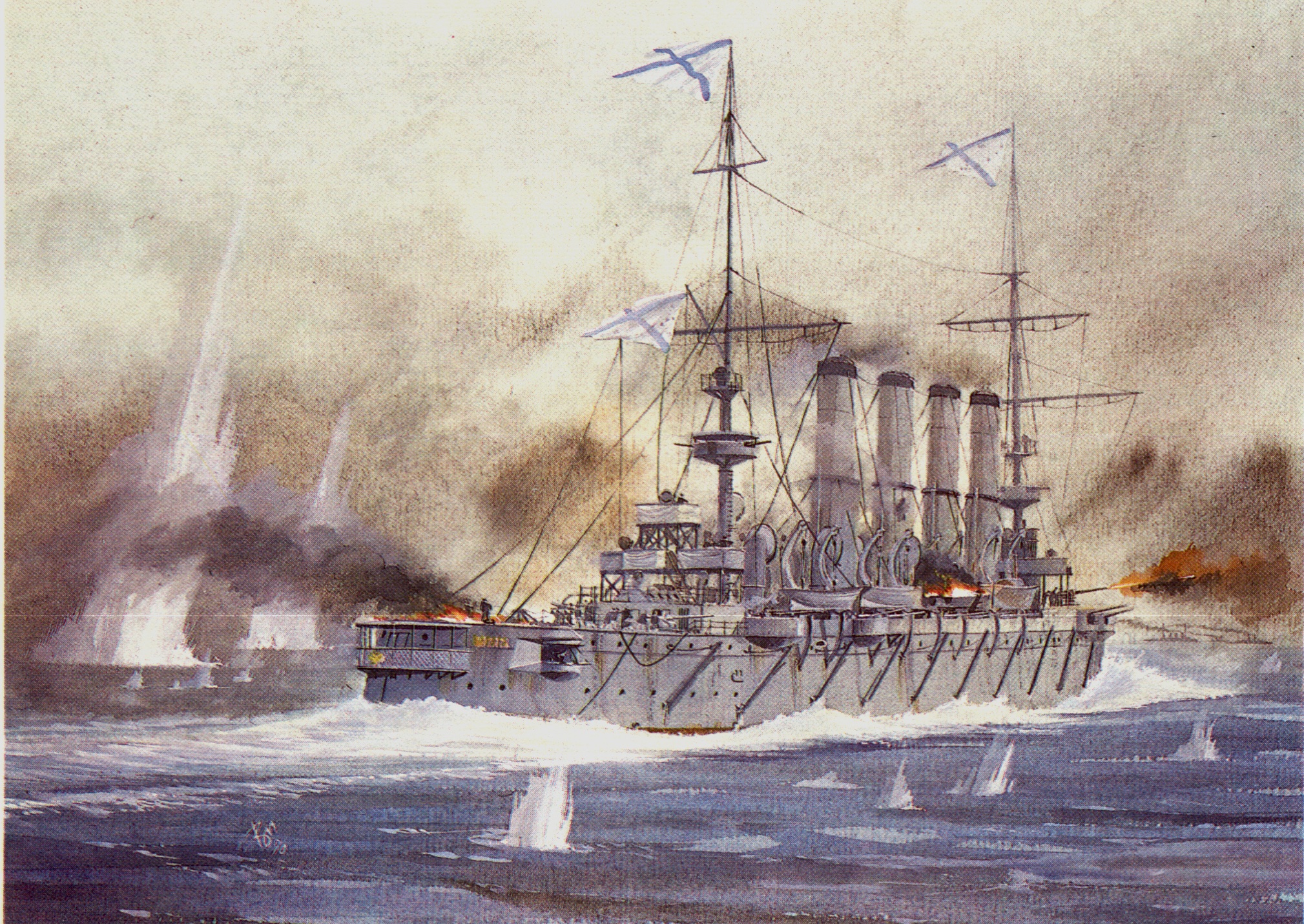 Японская эскадра 1904. Варяг крейсер в бою 1904. Битва крейсера Варяг с японской эскадрой. Подвиг крейсера Варяг.